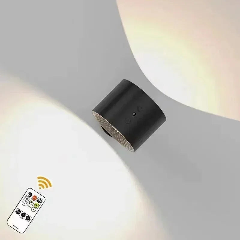 Wireless Magnetic Wall Lamp – 360° Rotating LED Reading Light with Remote Control