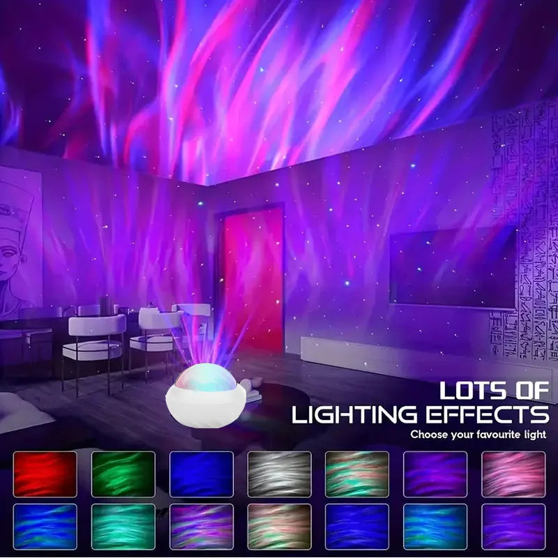 Northern Lights Galaxy Projector – RGB Aurora Night Light with Remote Control
