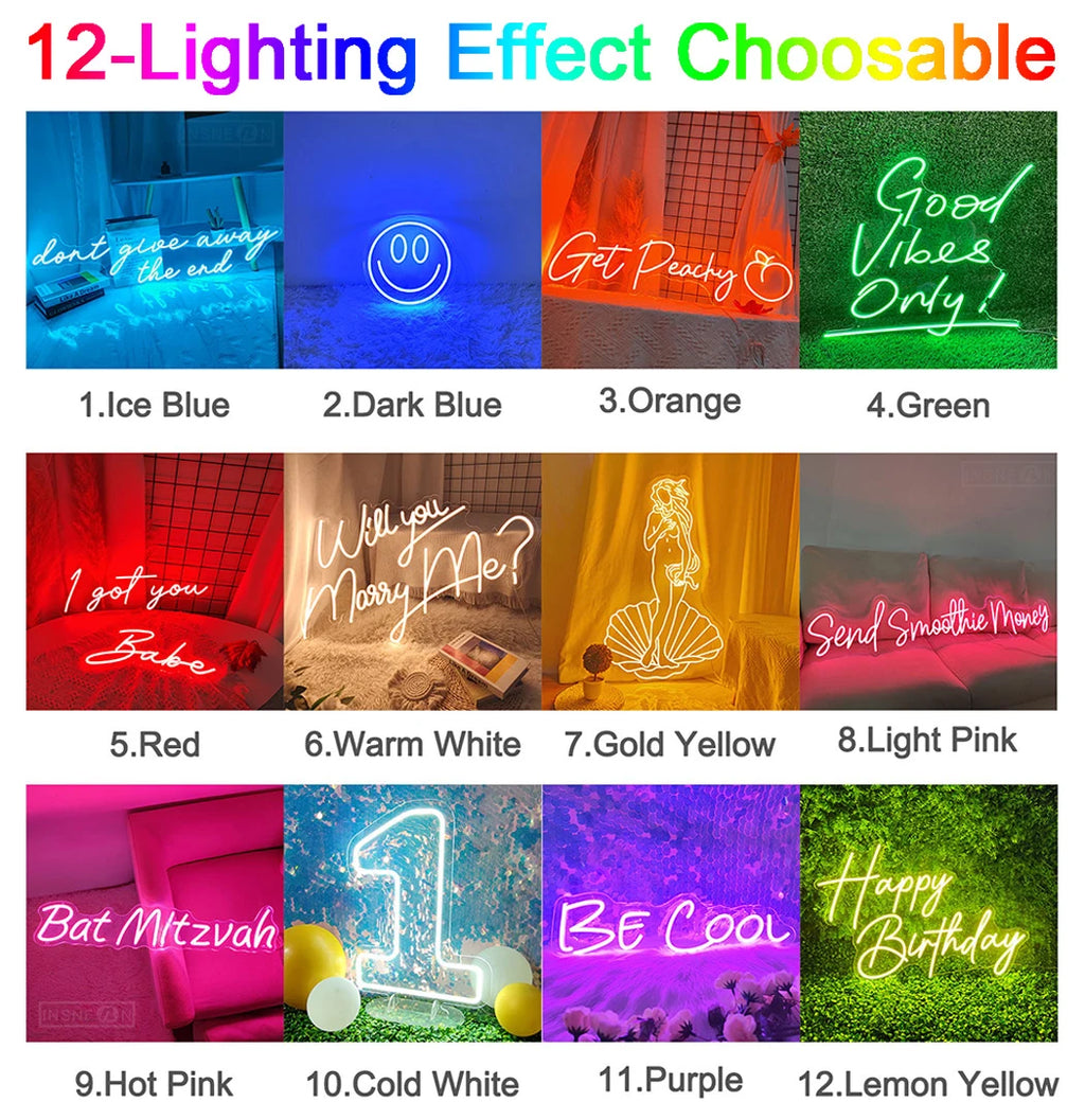 Custom LED Neon Name Sign — Personalized Wall Decor for Kids & Teens | VibeLux