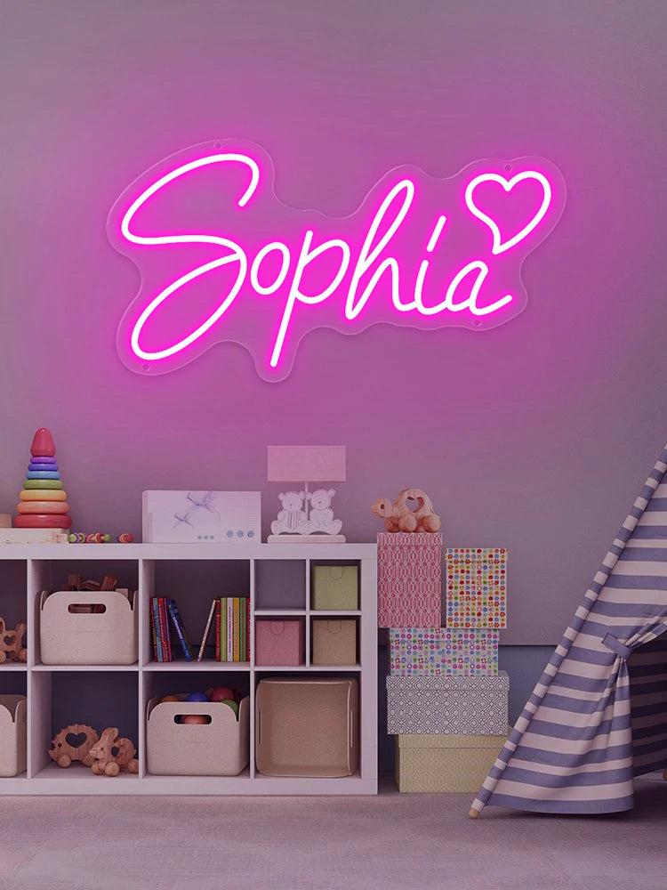 Custom LED Neon Name Sign — Personalized Wall Decor for Kids & Teens | VibeLux