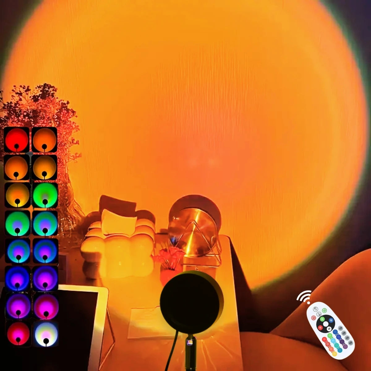 Sunset Projection Lamp — Warm Glow USB Night Light | VibeLux