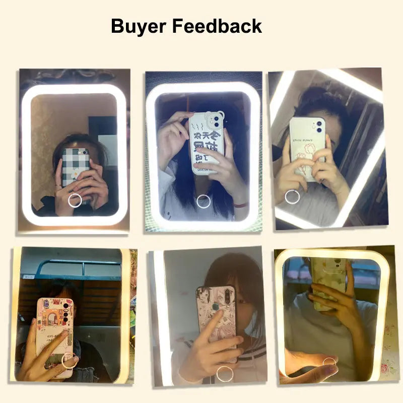 LED Vanity Mirror — 3 Color Modes, Touch Dimming & USB Rechargeable | VibeLux