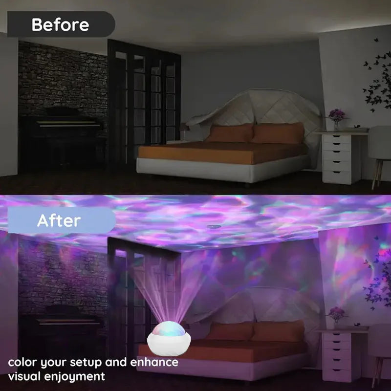 Northern Lights Galaxy Projector – RGB Aurora Night Light with Remote Control