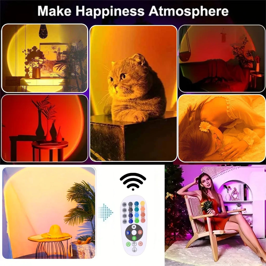 Sunset Projection Lamp — Warm Glow USB Night Light | VibeLux