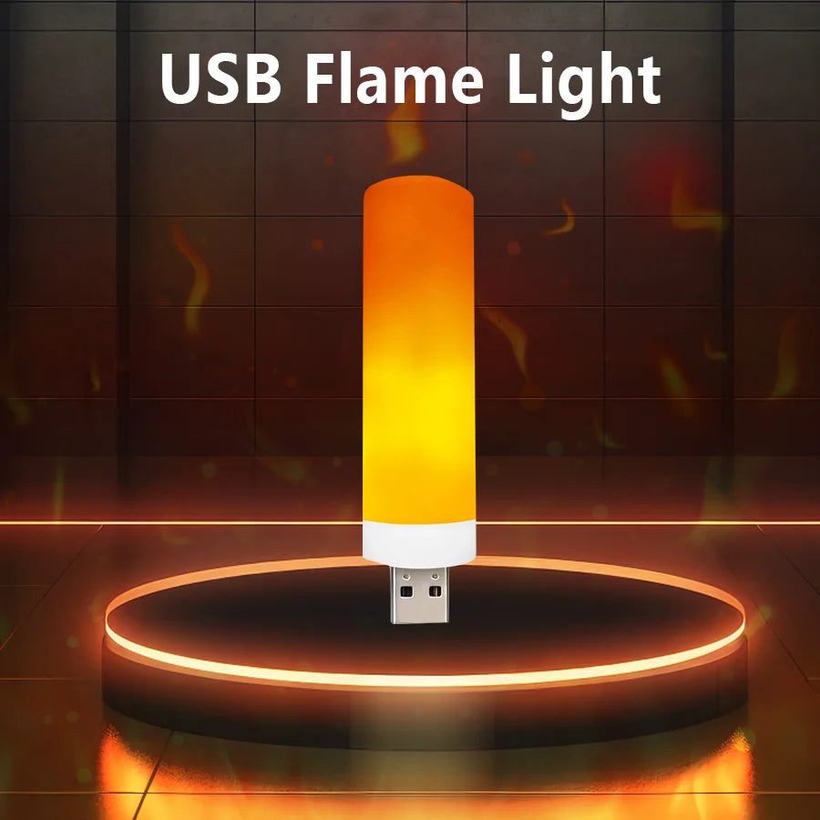 LED Flame Bulb — Realistic Flickering Fire Effect, USB Powered | VibeLux