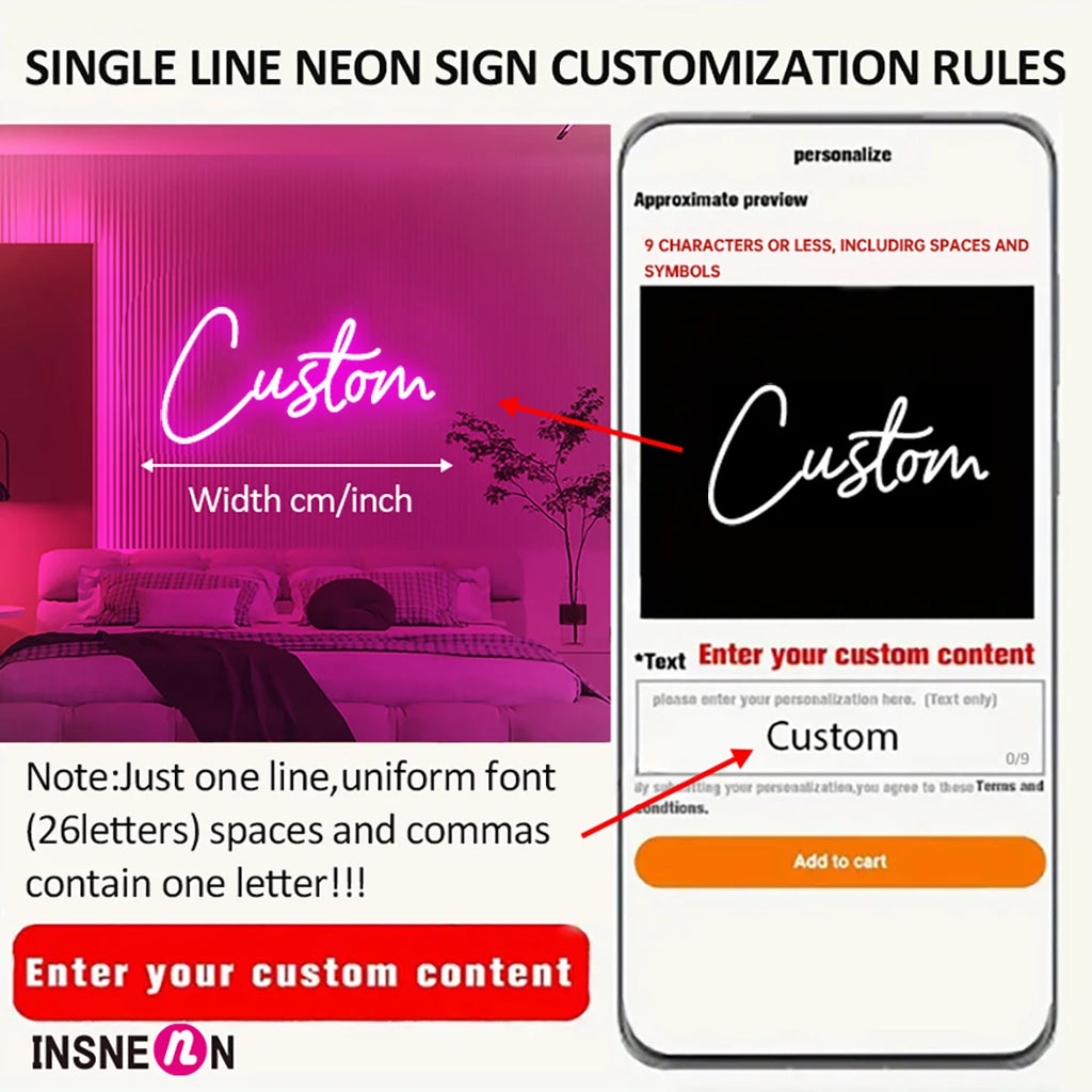 Custom LED Neon Name Sign — Personalized Wall Decor for Kids & Teens | VibeLux