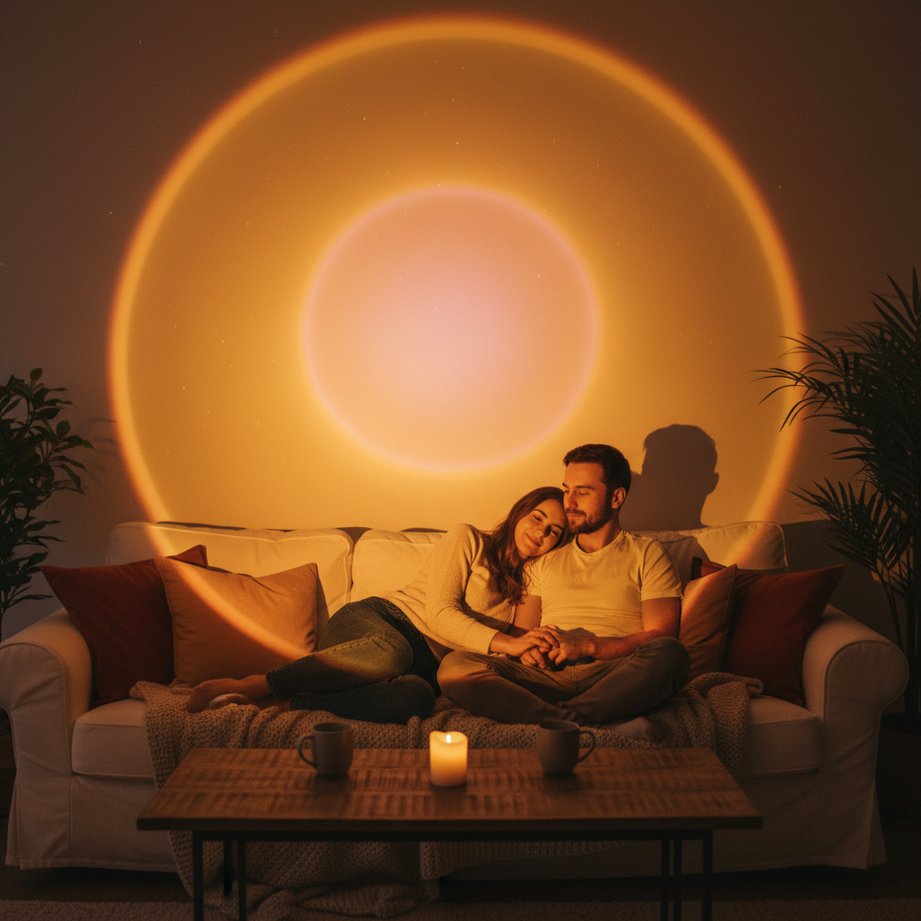 Sunset lamp romantic living room atmosphere